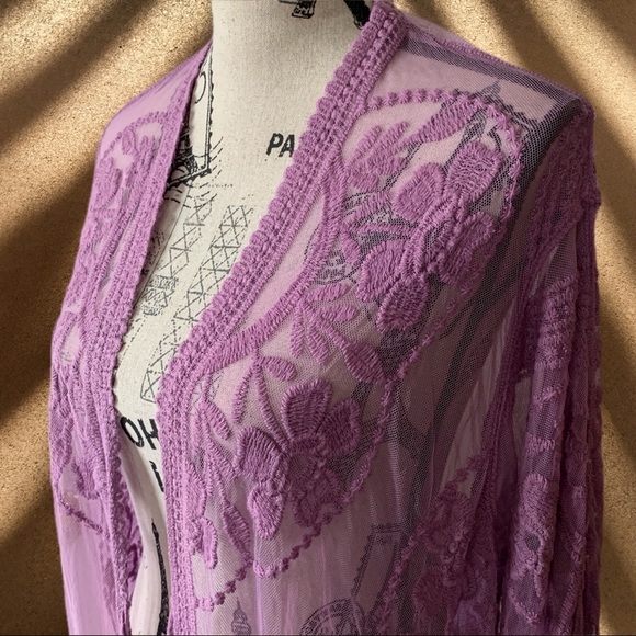 Lavender purple bathing suit coverup - Picture 7 of 11